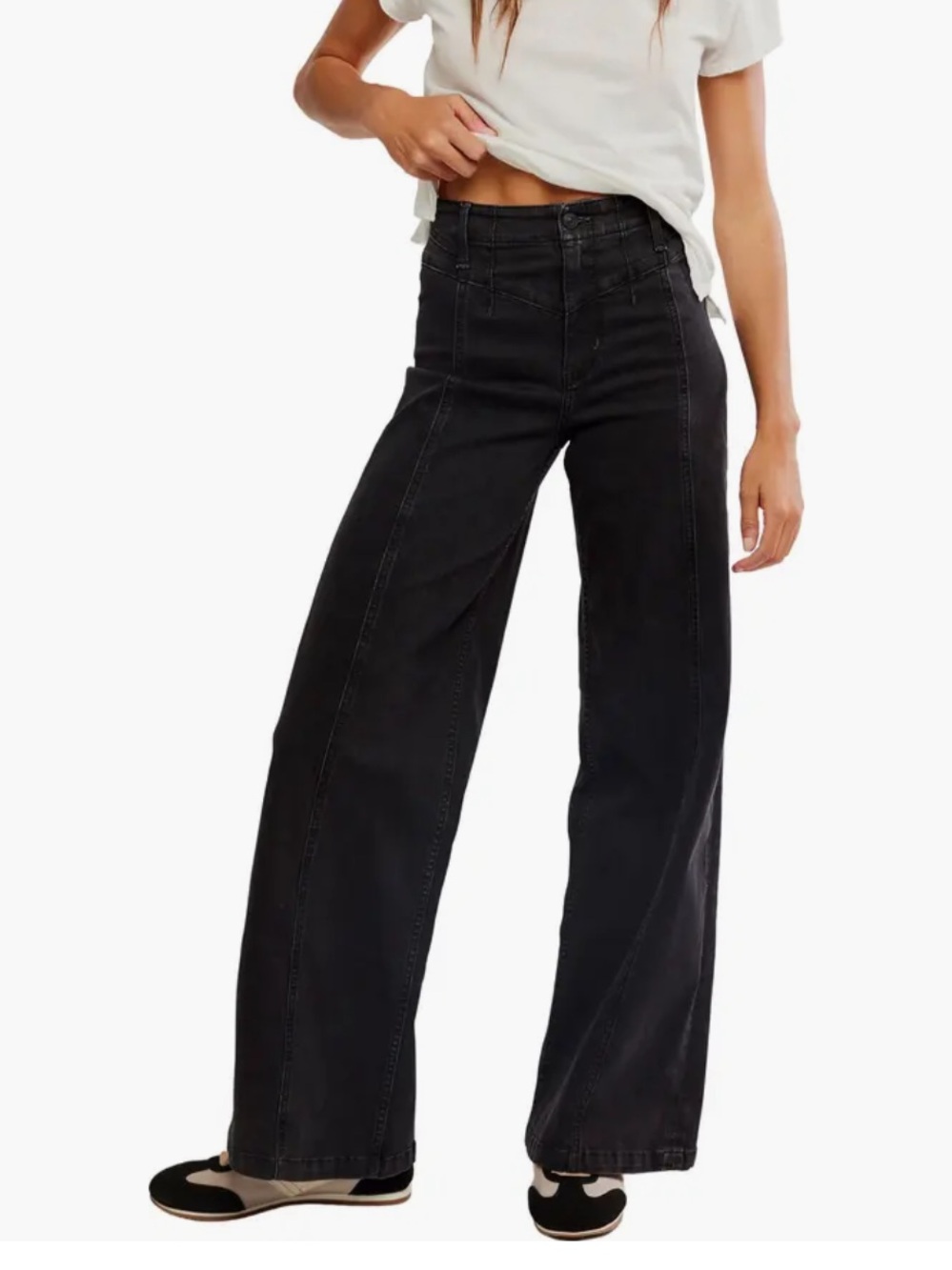 Front Yoke Wide Leg Jeans